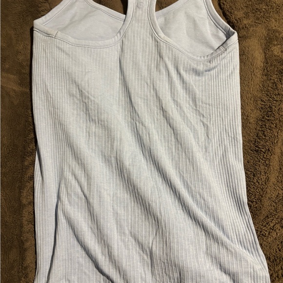 Women's Light Blue Lululemon Ribbed Tank Top - Picture 3 of 4
